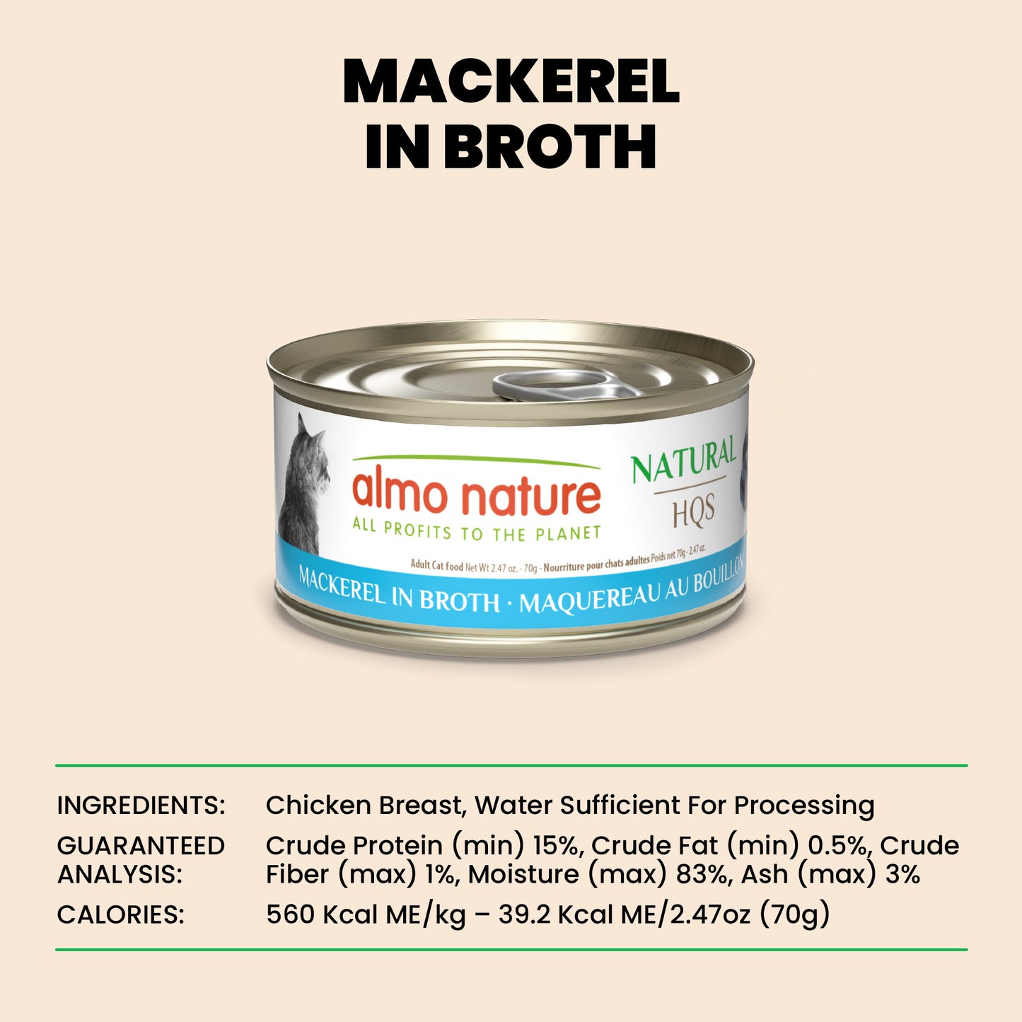 Almo Nature Natural HQS Mackerel in broth