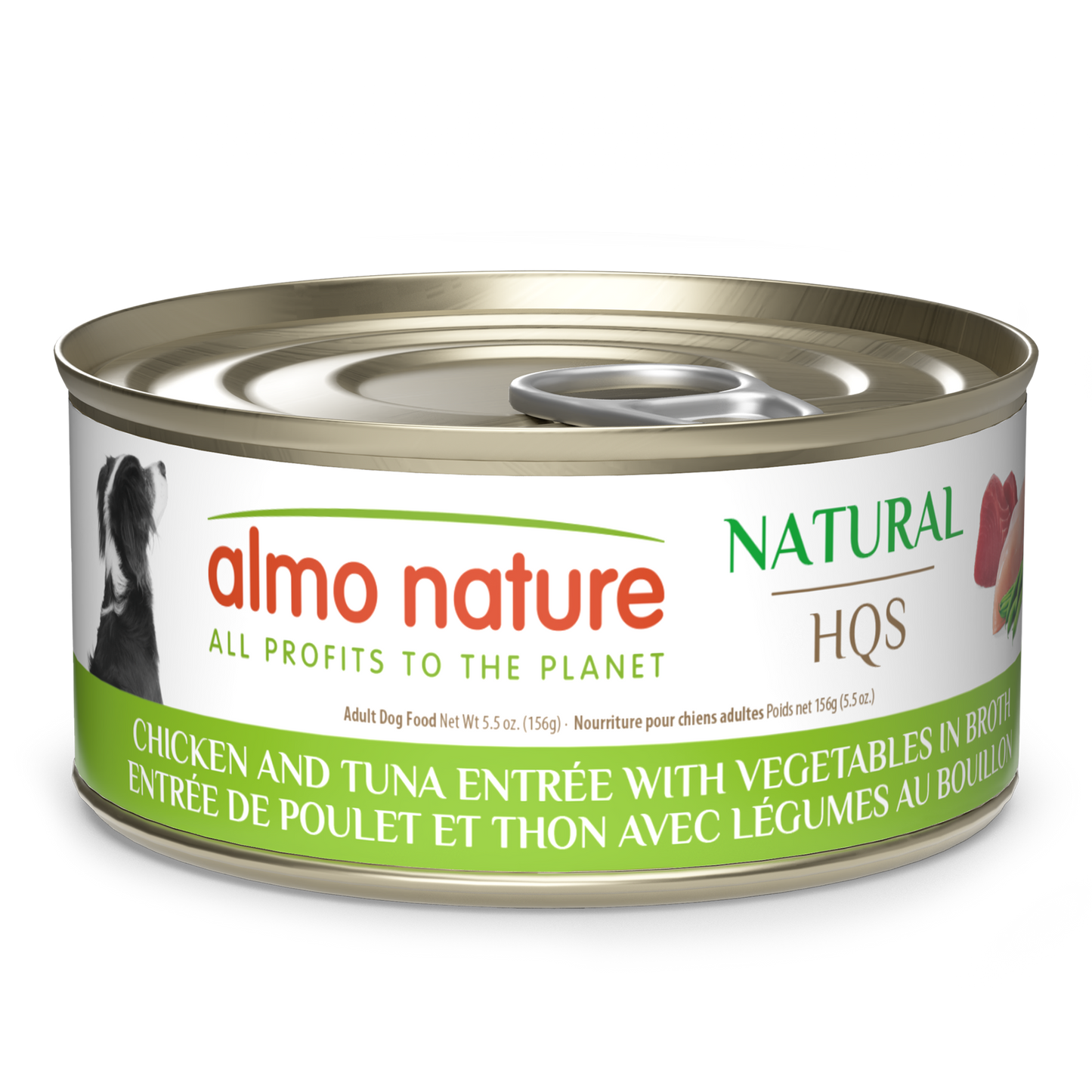 Almo Nature Natural HQS Chicken and Tuna Entree with Vegetables in broth