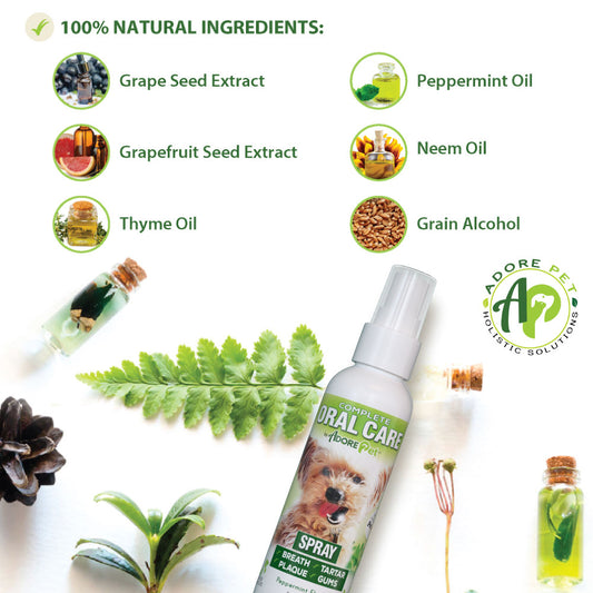 Adore Pet Complete Oral Care Spray for Plaque, Tartar, Breath and Gums