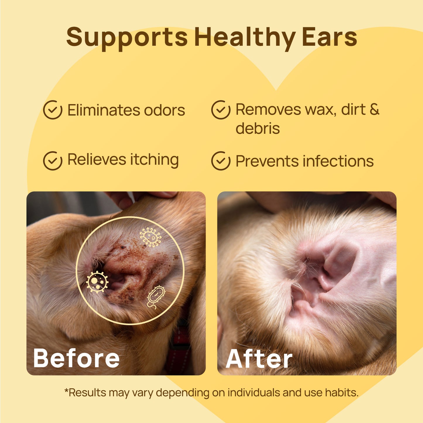 HICC Pet Relief Ear Finger Wipes 50pcs