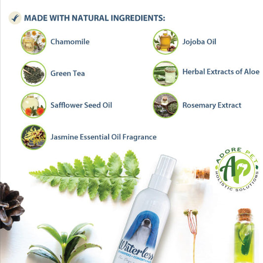 Adore Pet Waterless Shampoo & Conditioner No Rinse for Dogs & Cats