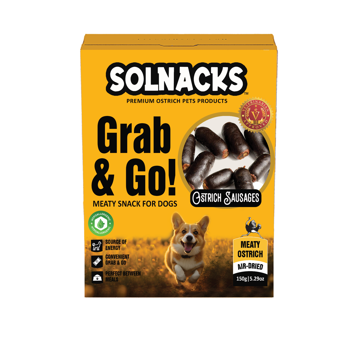 Solnacks Ostrich Sausages for Dogs