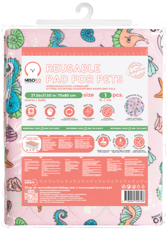 MISOKO Reusable Pee Pad with Sea Horses