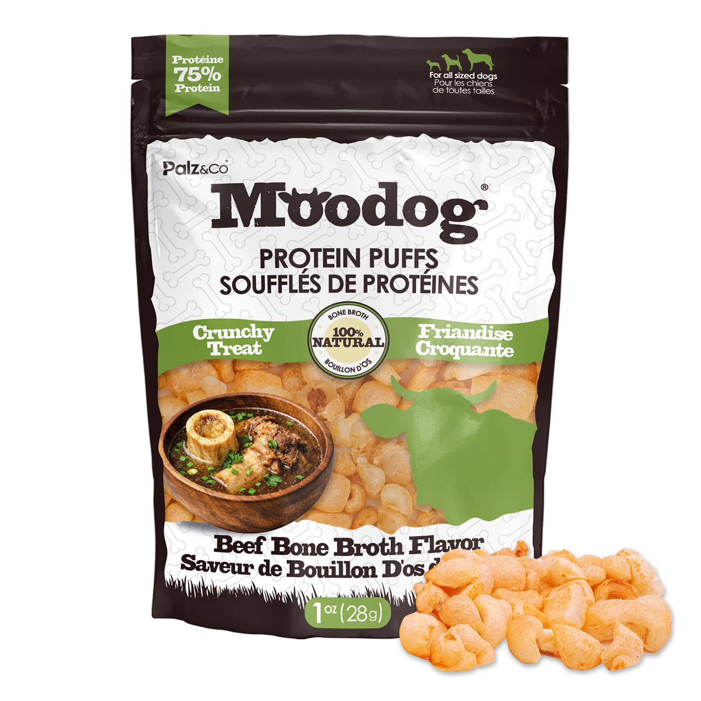 Palz & Co MooDog Beef Protein Puffs 1oz (28g) -Bone Broth