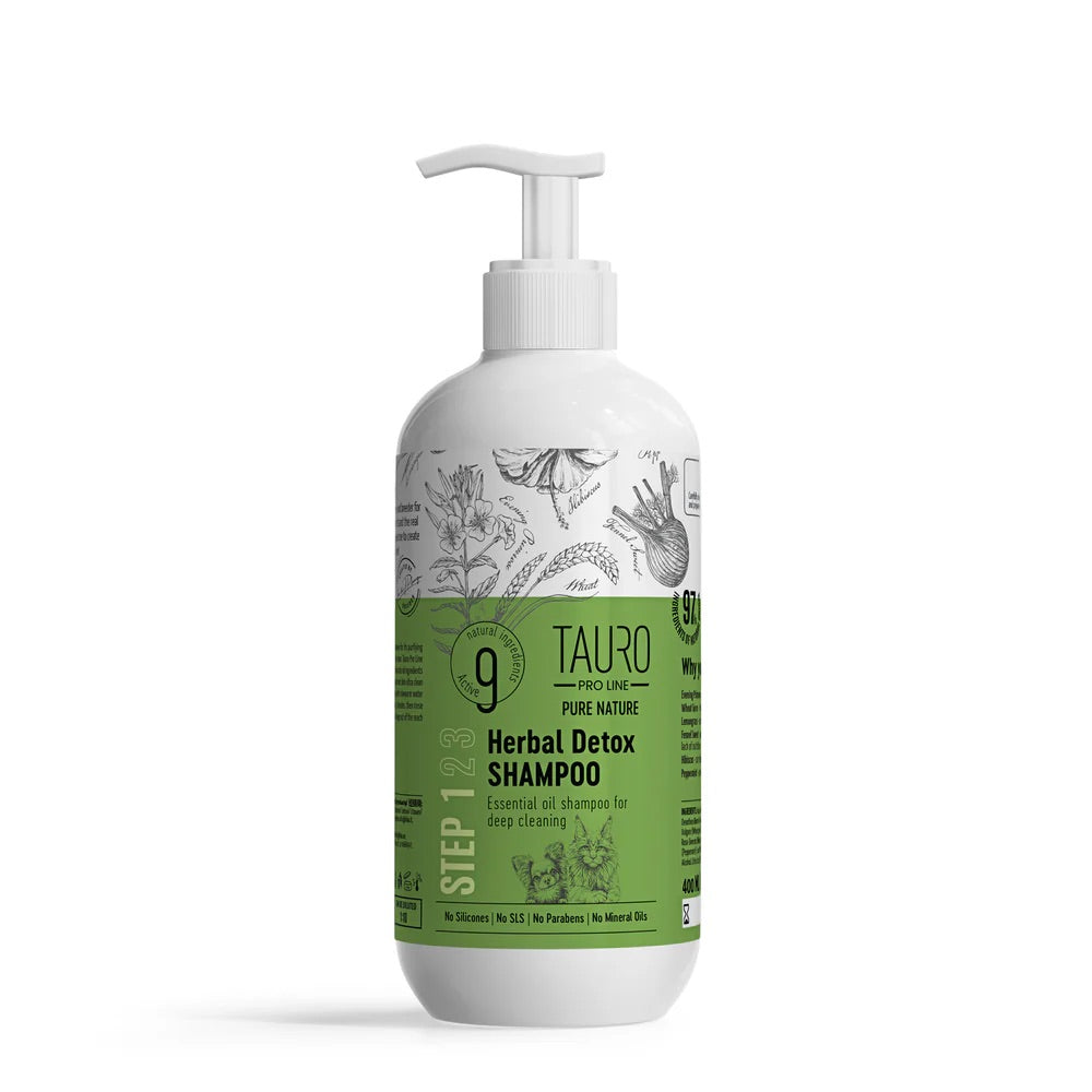 Tauro Pro Line Pure Herbal Detox Deep Cleansing Dog & Cat Shampoo, 13.5 fl oz (Step 1)