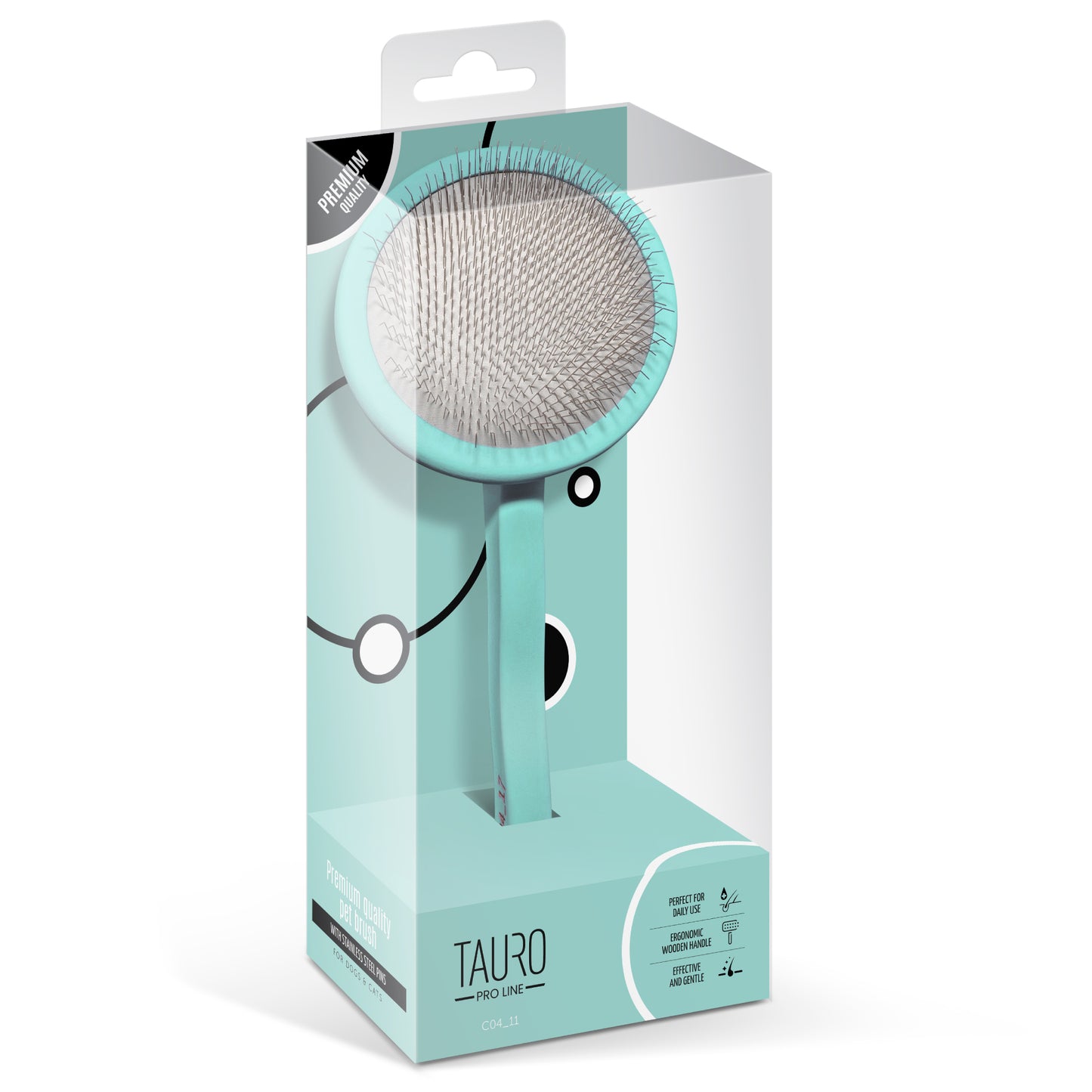 Tauro Pro Line Slicker Brush, round, 3.5" x 7.5"
