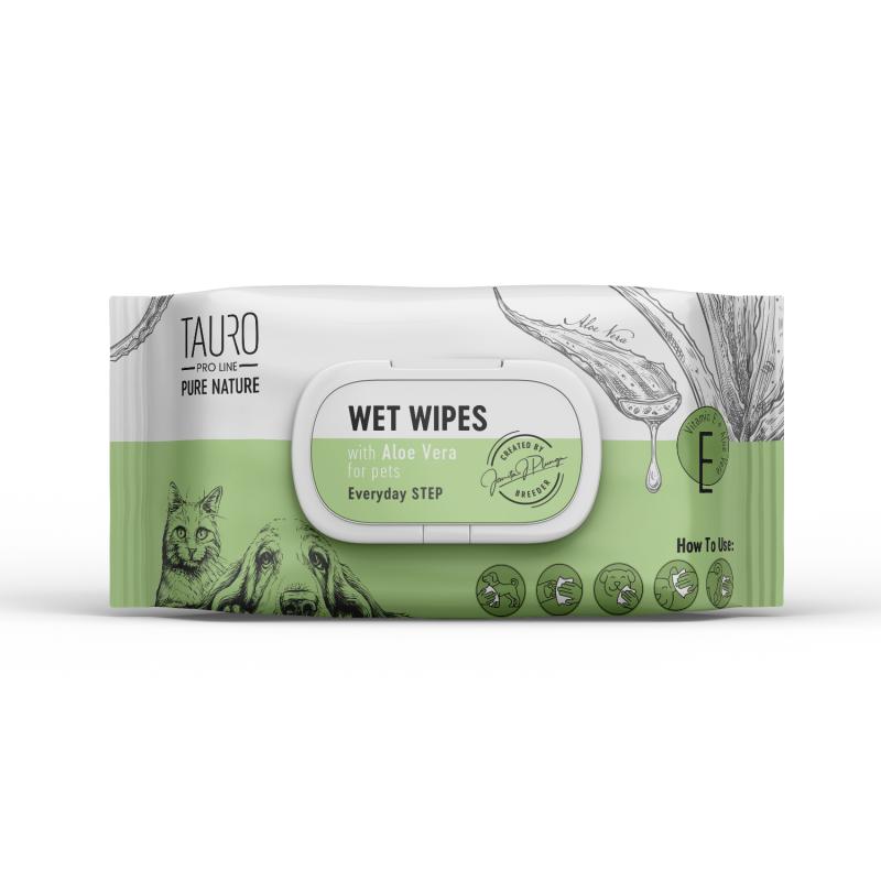 Tauro Pro Line Pure Nature Aloe Vera Wet Wipes, 40 ct