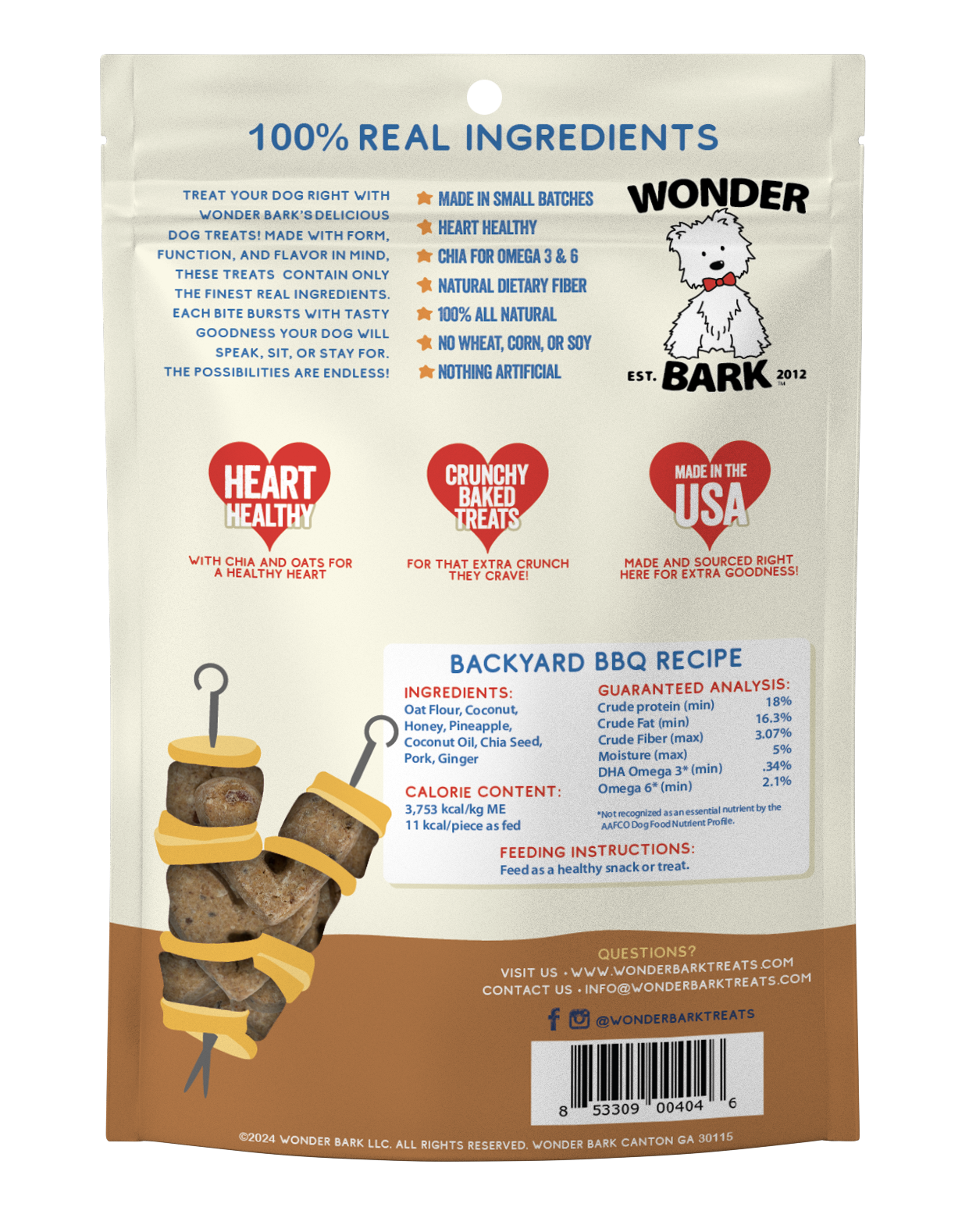 Wonder Bark Everydays - Backyard BBQ All Natural Dog Treats