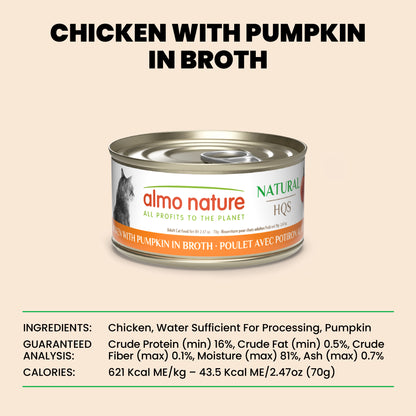 Almo Nature Natural HQS Chicken with Pumpkin in broth