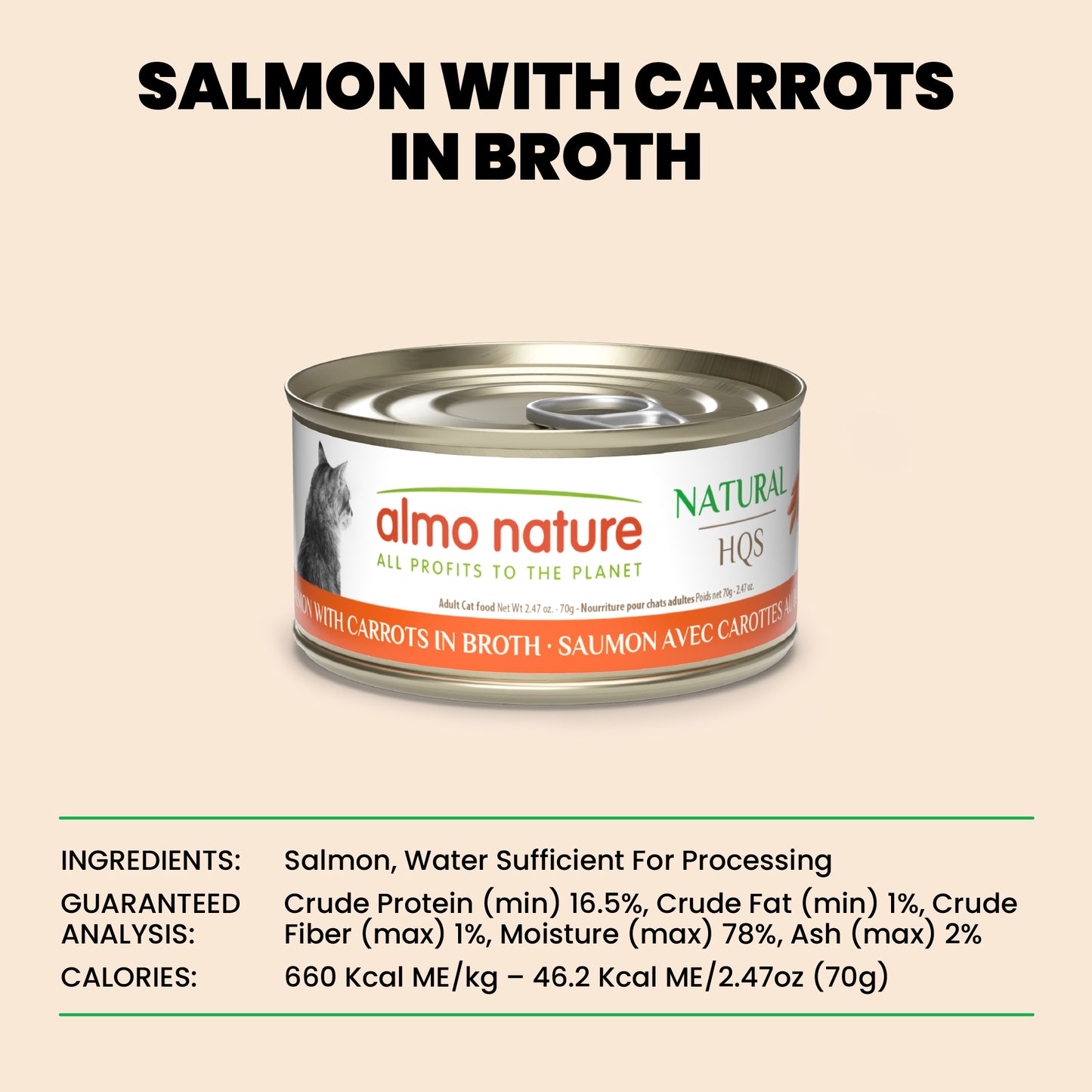 Almo Nature Natural HQS Salmon with Carrots in broth