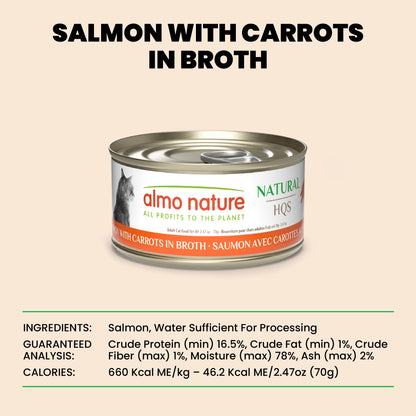 Almo Nature Natural HQS Salmon with Carrots in broth