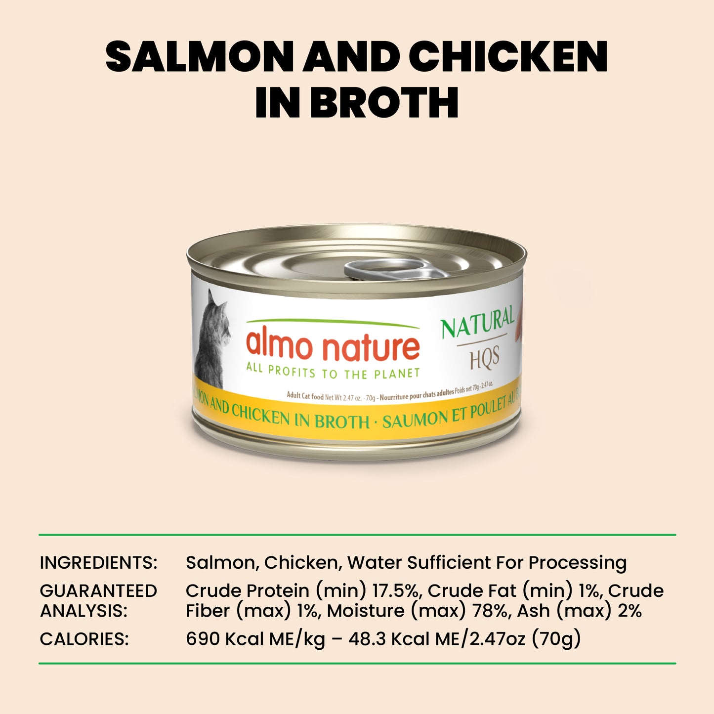 Almo Nature Natural HQS Salmon and Chicken in broth