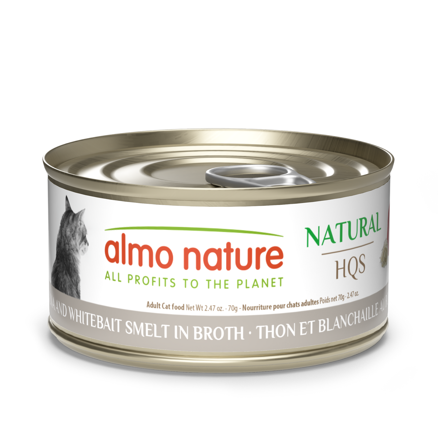 Almo Nature Natural HQS Tuna and Whitebait Smelt in broth