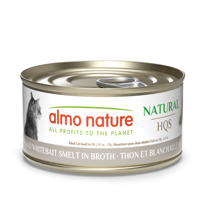 Almo Nature Natural HQS Tuna and Whitebait Smelt in broth