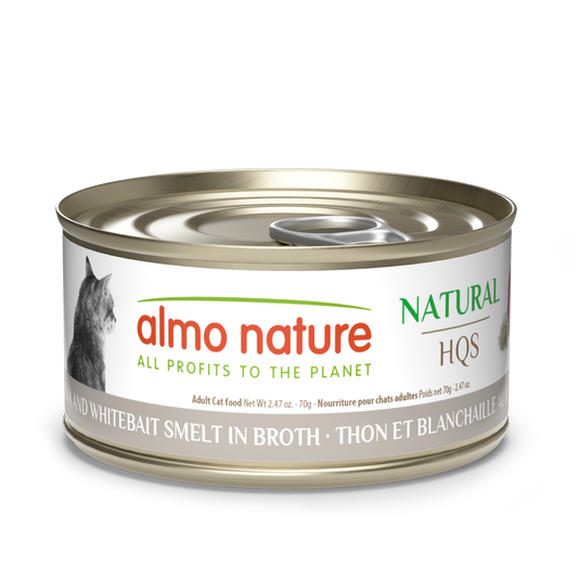 Almo Nature Natural HQS Tuna and Whitebait Smelt in broth
