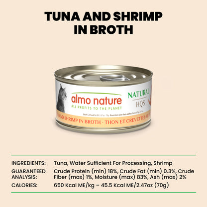 Almo Nature Natural HQS Tuna and Shrimp in broth