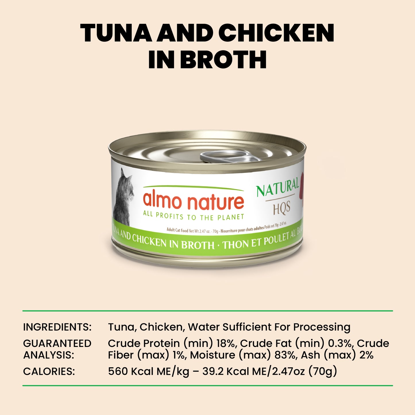 Almo Nature Natural HQS Tuna and Chicken in broth