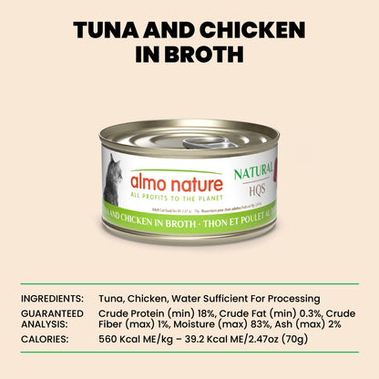 Almo Nature Natural HQS Tuna and Chicken in broth