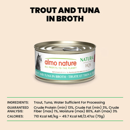 Almo Nature Natural HQS Trout and Tuna in broth
