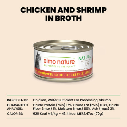 Almo Nature Natural HQS Chicken and Shrimp in broth