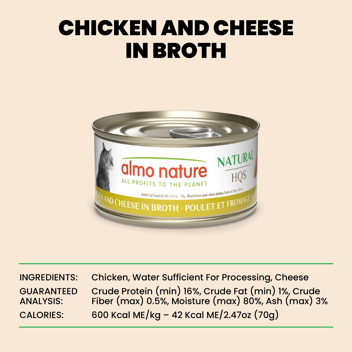 Almo Nature Natural HQS Chicken and Cheese in broth