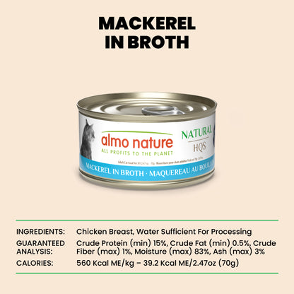 Almo Nature Natural HQS Mackerel in broth