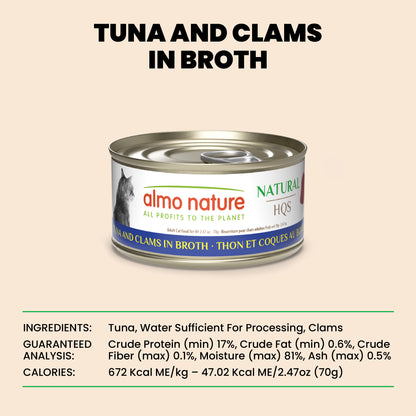 Almo Nature Natural HQS Tuna and Clams in broth