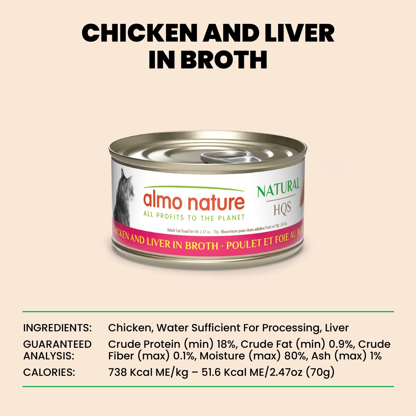 Almo Nature Natural HQS Chicken and Liver in broth