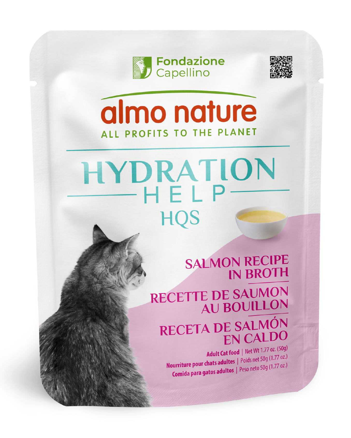 Almo Nature Hydration Help HQS Salmon Recipe in Broth