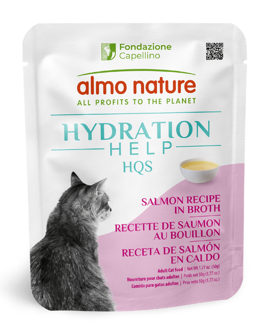 Almo Nature Hydration Help HQS Salmon Recipe in Broth