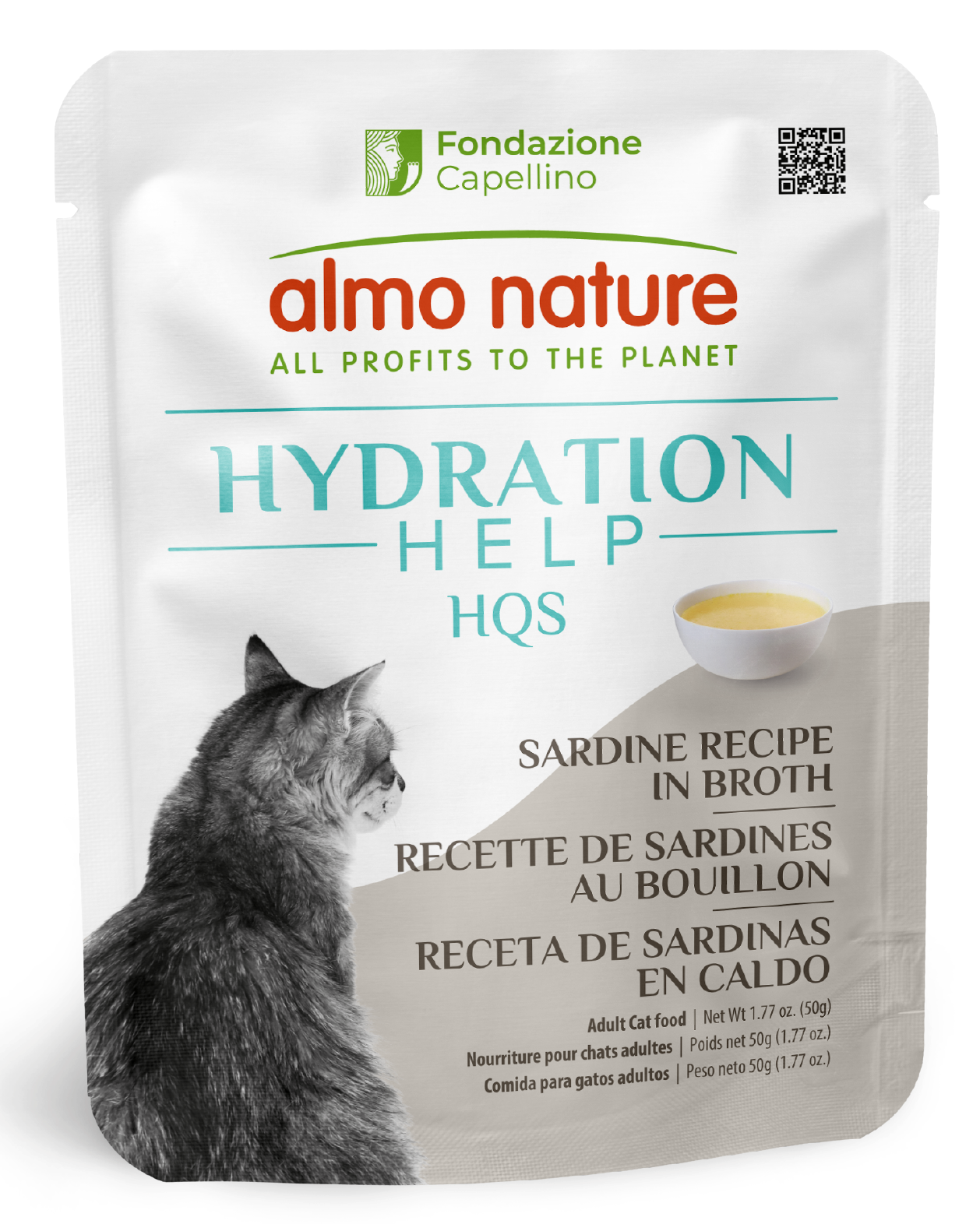Almo Nature Hydration Help HQS Sardine Recipe in Broth