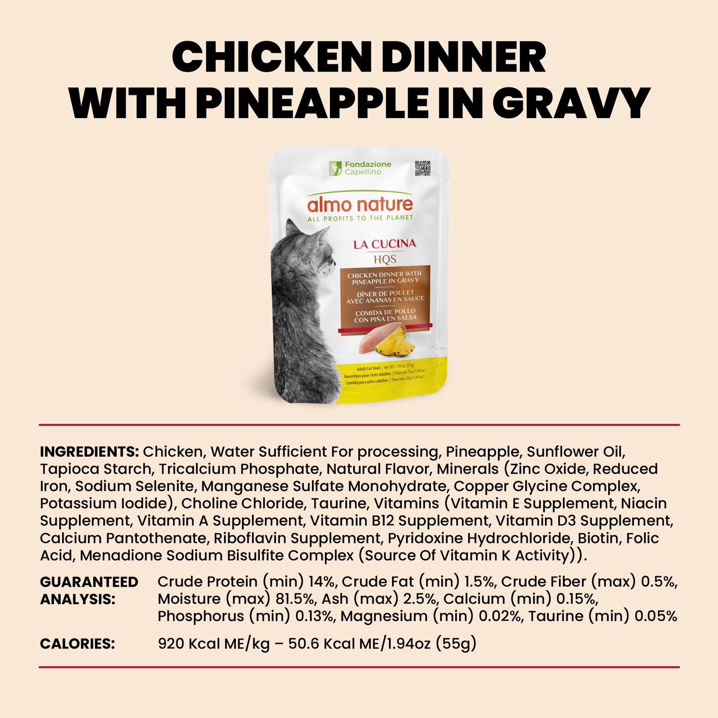 Almo Nature La Cucina Chicken Dinner with Pineapple in gravy