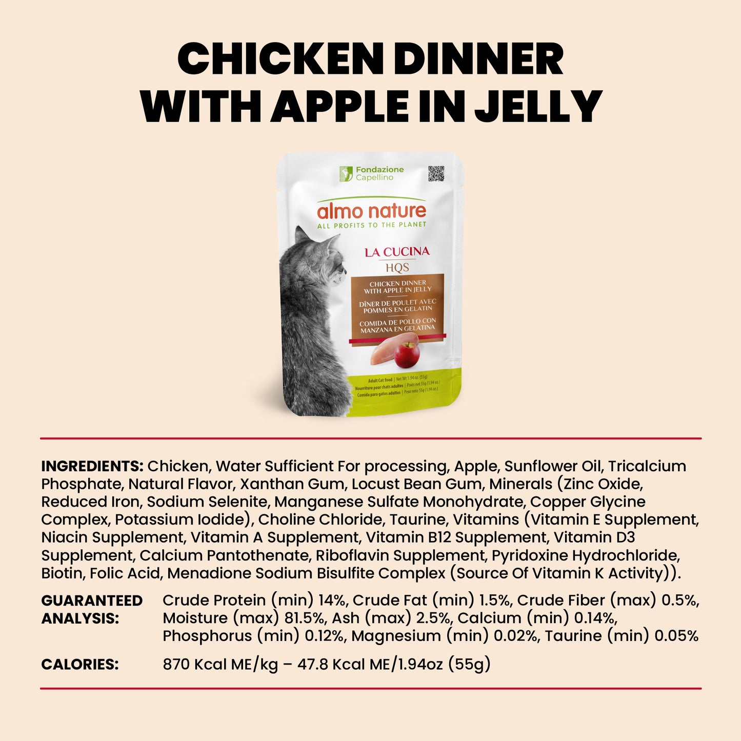 Almo Nature La Cucina Chicken Dinner with Apple in jelly