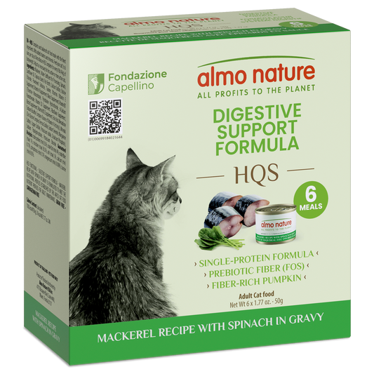 Almo Nature Digestive Support Formula - Mackerel Recipe with Spinach in Gravy