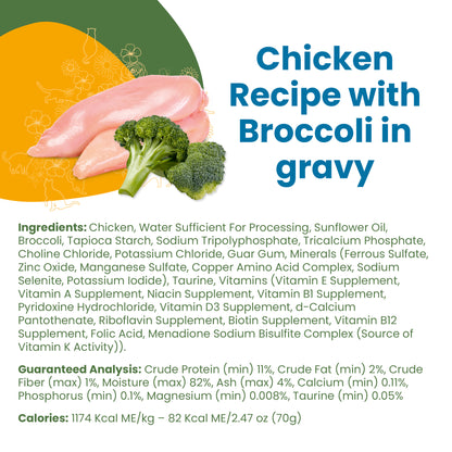 Almo Nature Classic Complete Chicken Recipe with Broccoli in gravy