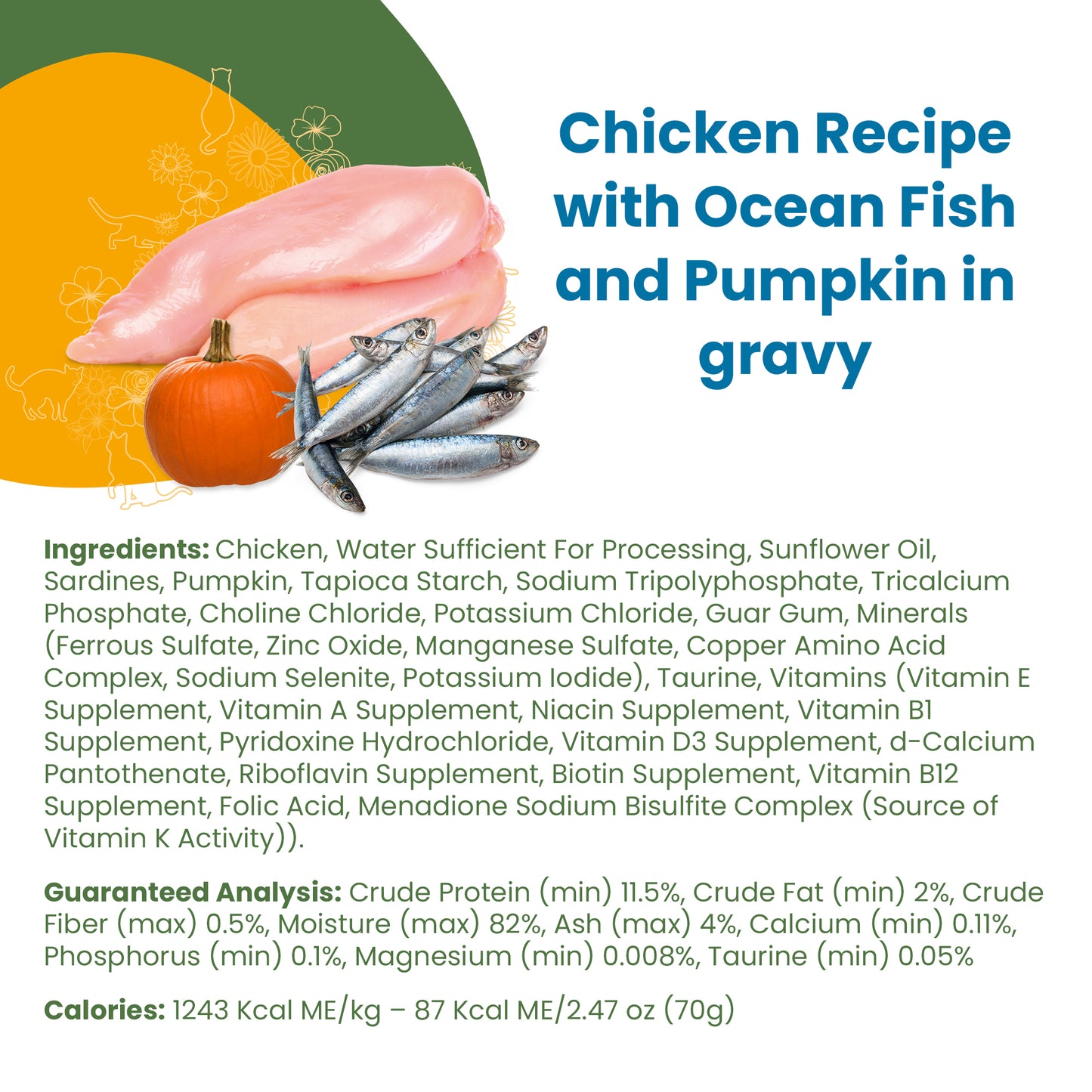 Almo Nature Classic Complete Chicken Recipe with Ocean Fish and Pumpkin in gravy