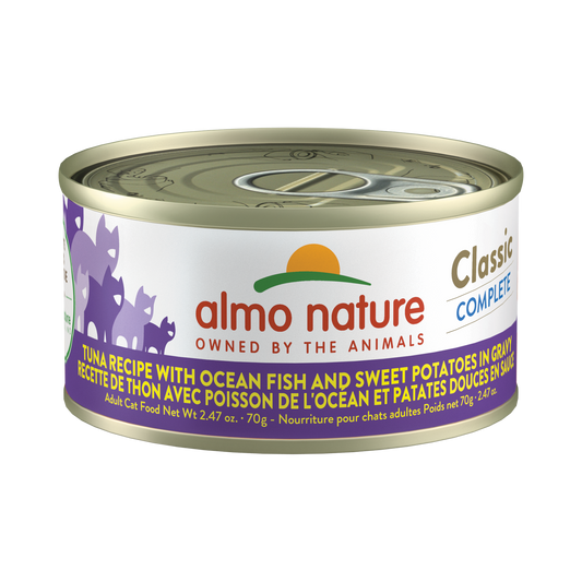 Almo Nature Classic Complete Tuna Recipe with Ocean Fish and Sweet Potato in gravy