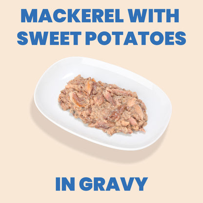 Almo Nature Complete HQS Mackerel Recipe with Sweet Potatoes in gravy