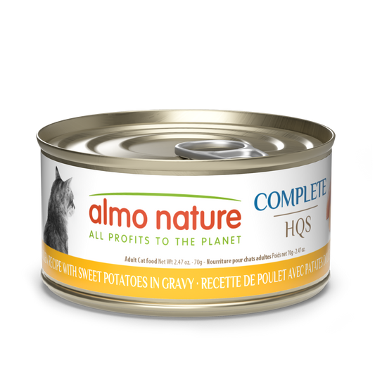 Almo Nature Complete HQS Chicken Recipe with Sweet Potatoes in gravy