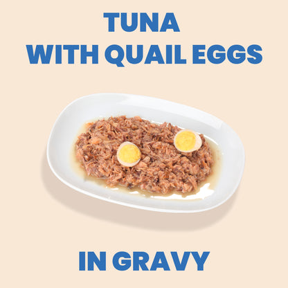 Almo Nature Complete HQS Tuna Recipe with Quail Eggs in gravy