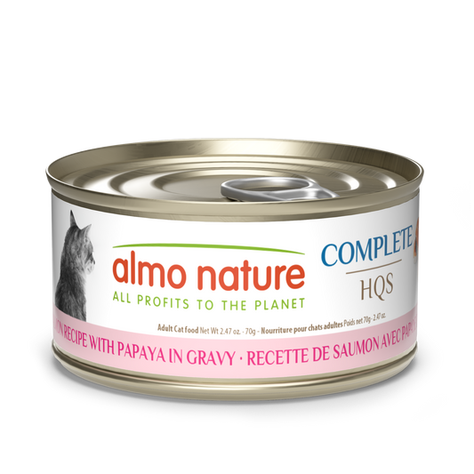 Almo Nature Complete HQS Salmon Recipe with Papaya in gravy