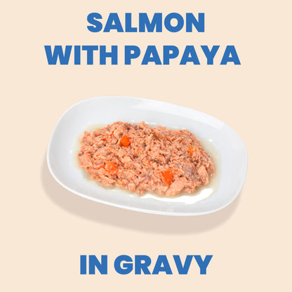 Almo Nature Complete HQS Salmon Recipe with Papaya in gravy