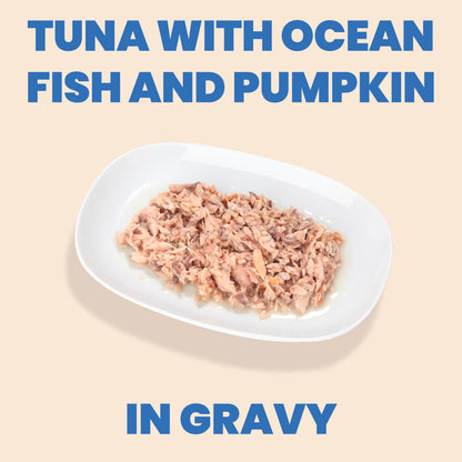 Almo Nature Complete HQS Tuna Recipe with Ocean Fish and Pumpkin in gravy