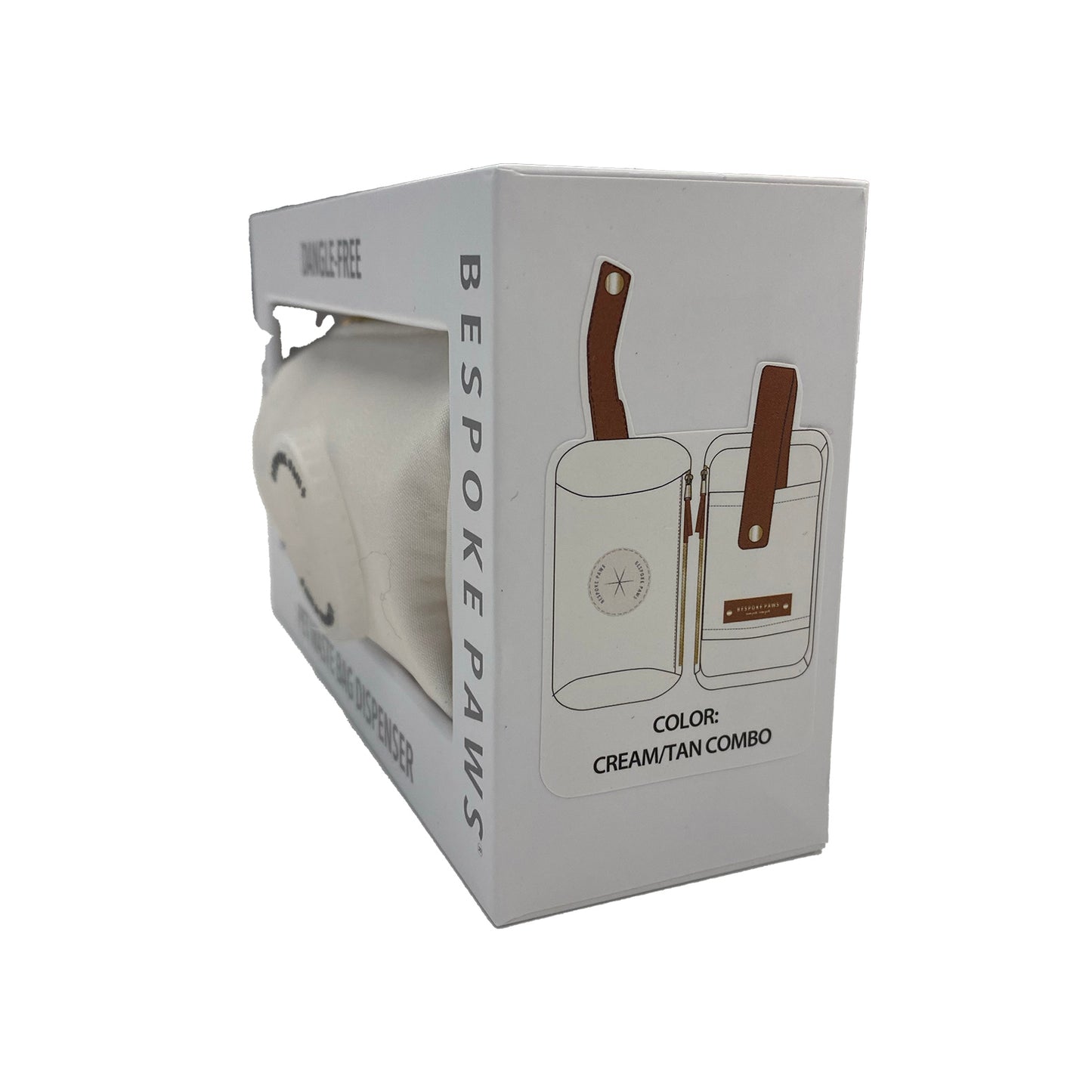 Bespoke Paws Dangle-free PAWSH POUCH Waste Bag Dispenser Ivory (Pack of 2)