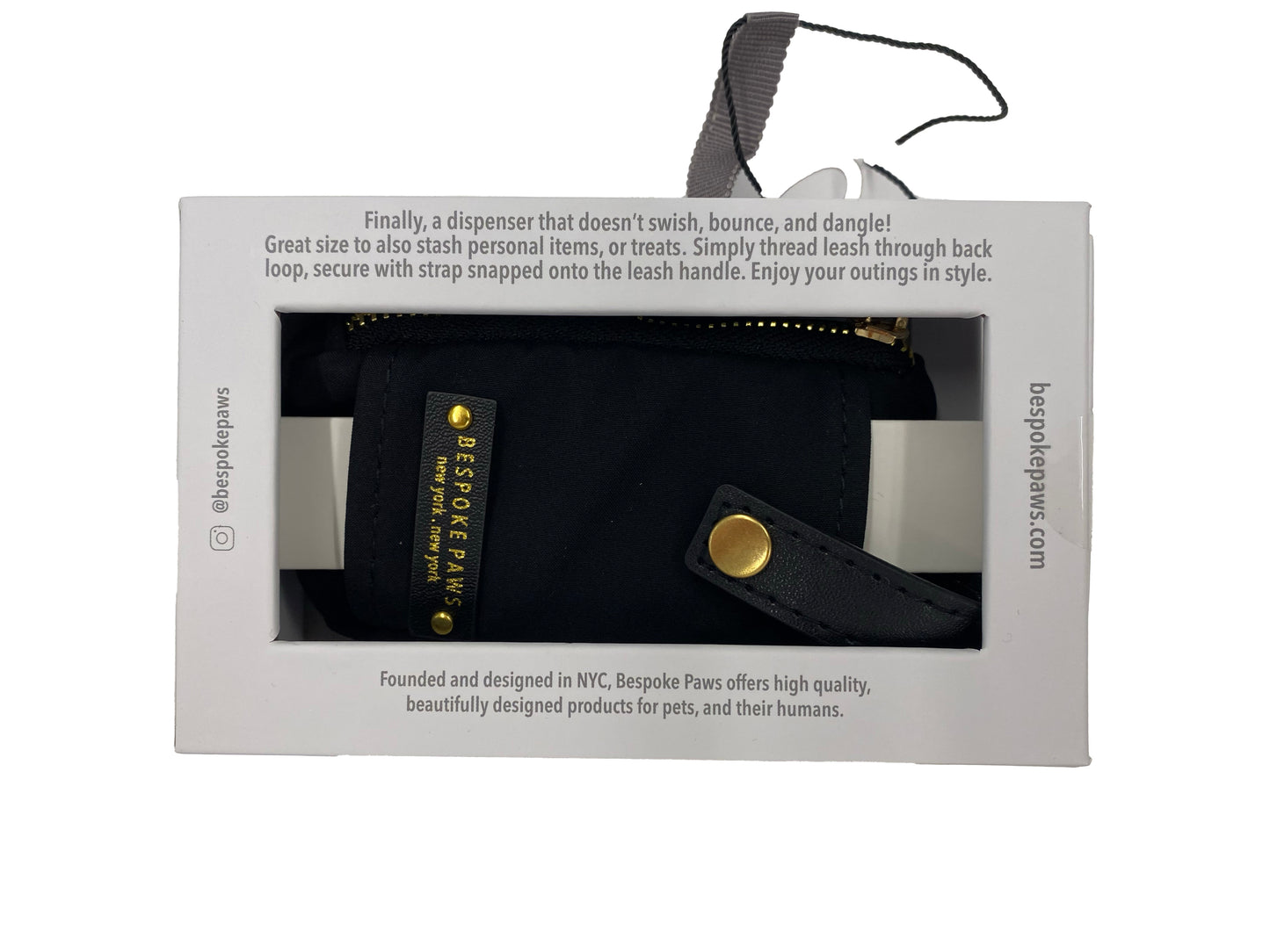 Bespoke Paws Dangle-free PAWSH POUCH Waste Bag Dispenser Black (Pack of 2)