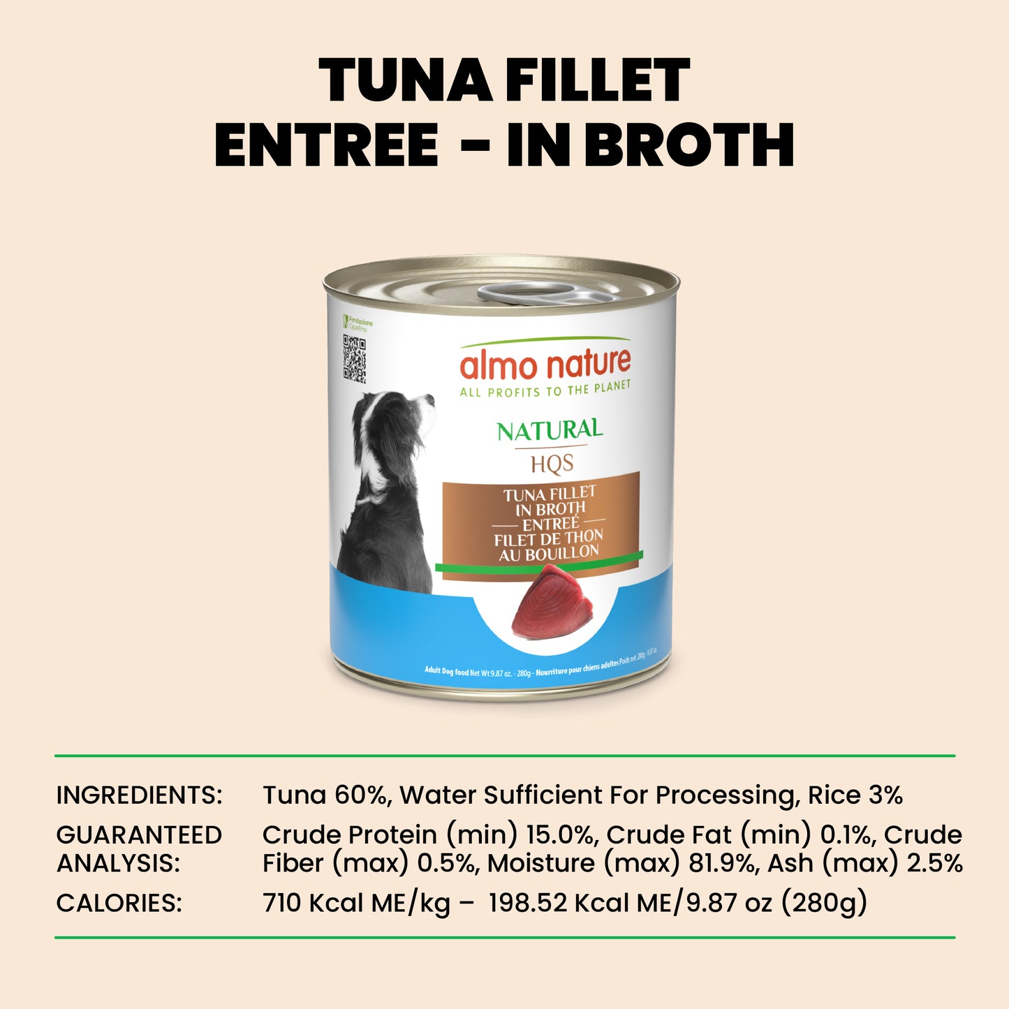 Almo Nature Natural HQS Tuna Fillet Entree in broth