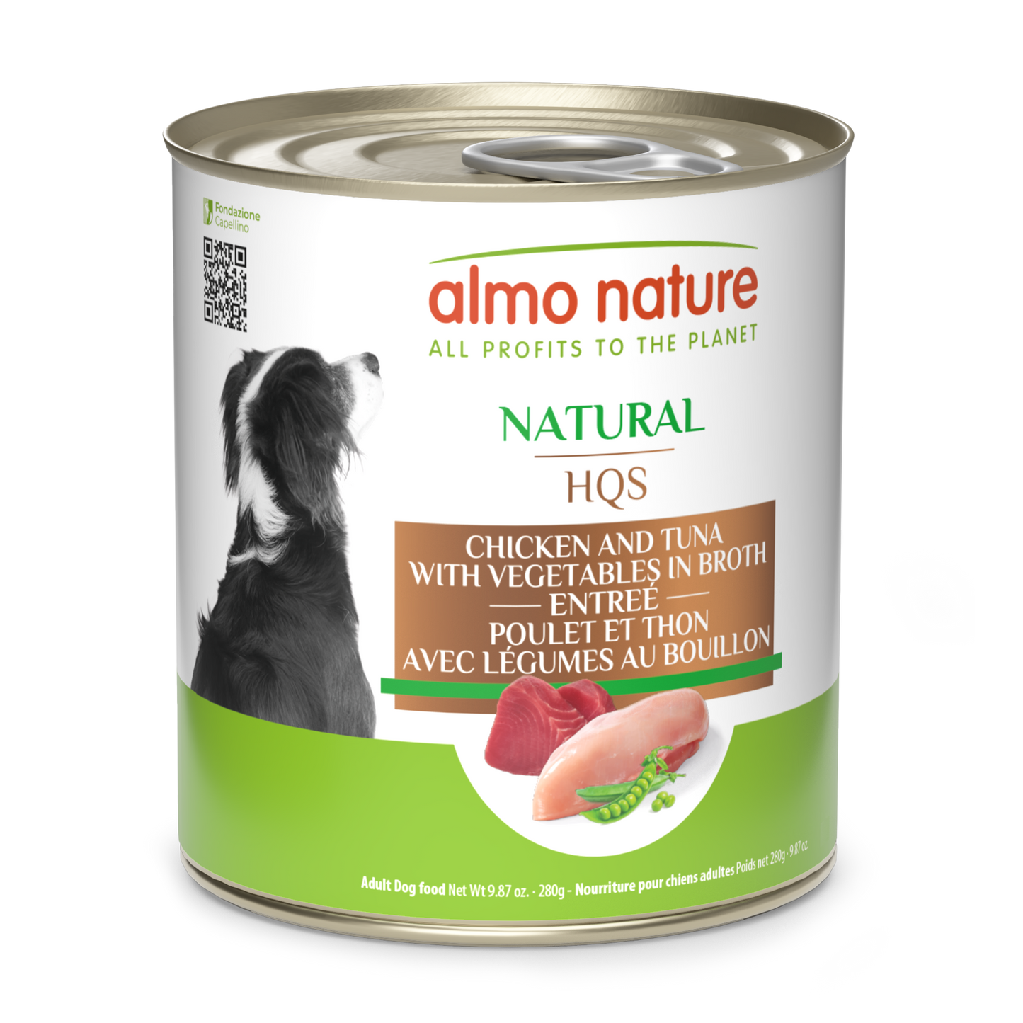 Almo Nature Natural HQS Chicken and Tuna Entree with Vegetables in broth