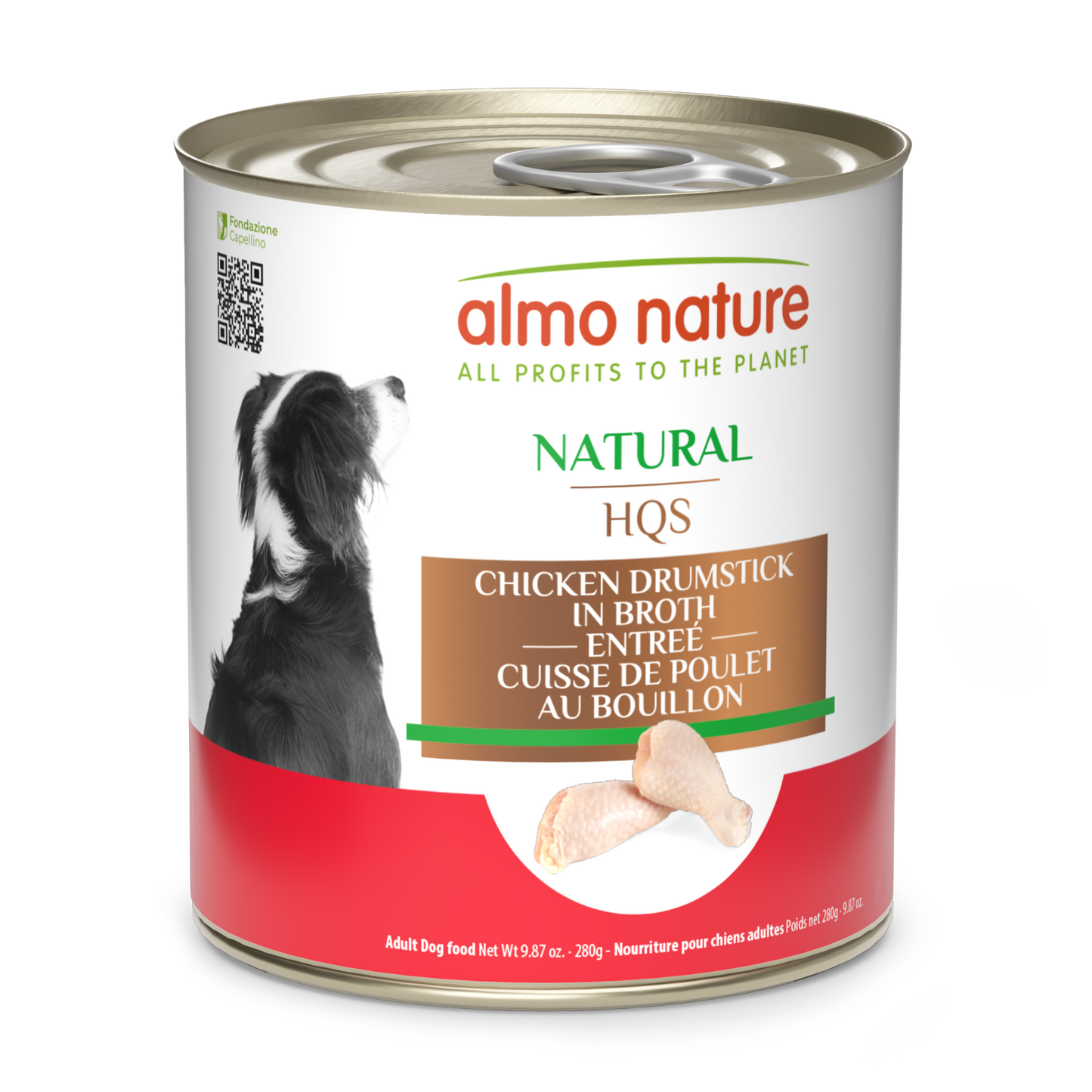 Almo Nature Natural HQS Chicken Drumstick Entree in broth