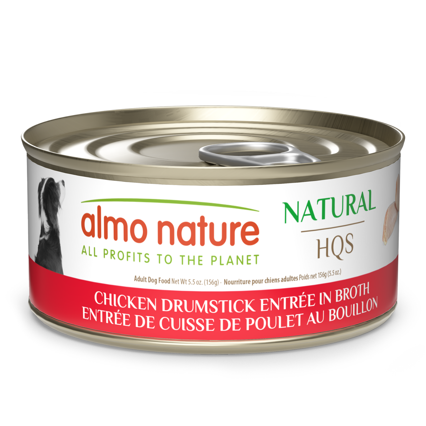 Almo Nature Natural HQS Chicken Drumstick Entree in broth