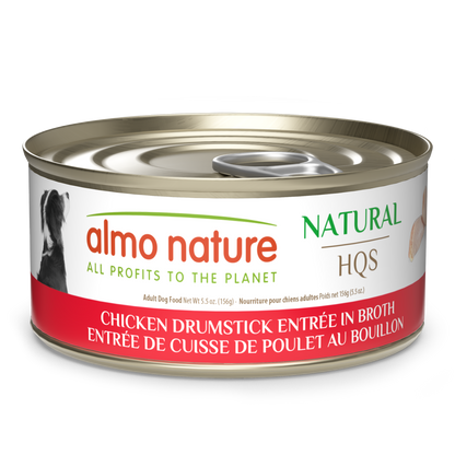 Almo Nature Natural HQS Chicken Drumstick Entree in broth
